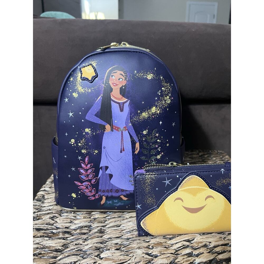 Loungefly Disney Parks Wish Asha Star Mini Backpack Wallet Set